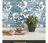 RoomMates RMK11534RL Niittypolku Blue & White Self Adhesive Wallpaper
