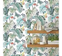 RoomMates RMK11587RL Orange & Blue Palm Tree Self Adhesive Wallpaper