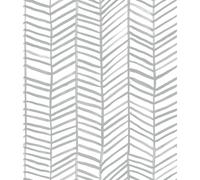 RoomMates RMK11631WP Cat Coquillette Herringbone Grey and White Peel and Stick Wallpaper