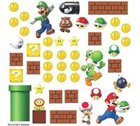 RoomMates RMK2351SCS Nintendo - Super Mario Build A Scene Wall Decal, Multicolor, 5.715 cm. 5.715 cm by 12.7 cm. 20.32 cm, Set of 45 Pieces