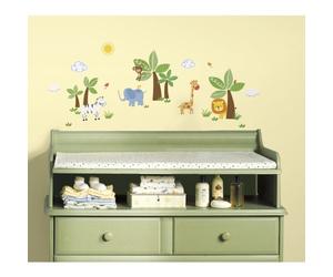 RoomMates RMK2635SCS, Repositionable Jungle Friends Wall Stickers, Multi