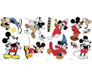 RoomMates RMK3831SCS Mickey Mouse The True Original 90Th Anniversary Peel and Stick Wall Decals,Black, White, Red, Yellow, Blue