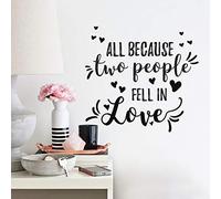 RoomMates RMK4004SCS All Because Two People Fell in Love Peel and Stick Wall Decals, Black Words