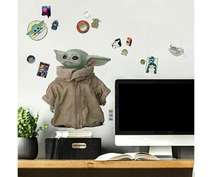 RoomMates RMK4477SCS The Mandalorian The Child Peel and Stick Wall Decals, Green/Tan/White
