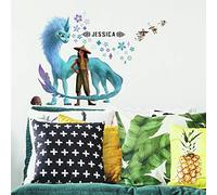 RoomMates RMK4807GM Raya and The Last Dragon Headboard Peel and Stick Wall Decals, Teal, Purple, Brown