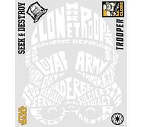 RoomMates Star Wars Typographic Clone Trooper XXL Wall Sticker Peel & Stick Giant Wall Decals