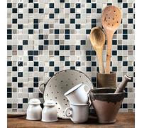 RoomMates StickTiles TIL3227FLT Mosaic Wall Sticker PVC Colourful 28.5 x 28.5 x 0.5 cm Black and White