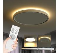 Roomratv Ceiling Light Fixture with Remote Control, Flush Mount Ceiling Nightlight, 15.8inch 26W +4W Round Panel Light, 3000K-6500K Light Color Changeable, Brightness(10% to 100%) Adjustable