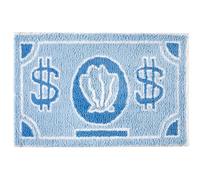 RoomTalks Bath Mat, Non-Slip, Light Blue, Turquoise, Cute, Washable, Cartoon Money, Tufted Rug, Boho, Funky, Aesthetic, Cool, 5 x 7.6 cm, Small Throw for Bedroom, Kitchen