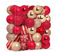 Roomtip 50ct Christmas Ball Ornaments - 40mm/1.57" Small Christmas Tree Balls Decorations Shatterproof for Tree Holiday Wedding Party Decorations