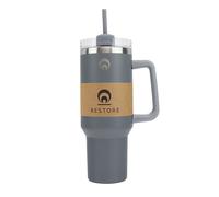 Restore Tumbler with Handle Water Bottle with Straw Lid, Roomy Tumbler Stainless Steel Straw Lid Multi Colour Selection Cup for Hot/Cold Beverages, Water Bottle (Grey, 1L)
