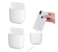 Roontin 3pcs Remote Control Holder - Wall Mounted TV Remote Holder Self-adhesive Remote Control Organizer, Wall Hanging Storage Boxes for Pencil Toothbrush Charging Container