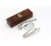 Roorkee Instruments (INDIA) 5" Brass Boatswain Whistle W/Box Bosun Call Pipe Silver Finish
