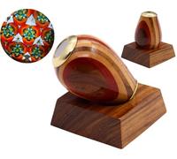 ROORKEE INSTRUMENTS (INDIA) A NAUTICAL REPRODUCTION HOUSE RII Handmade Brass & Wood Lacquered Coted Egg Kaleidoscope Included Wood Base-A for Easter