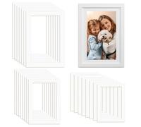 Roosea 24 Pcs Picture Mounts for Frames White Photo Picture Mounts Card Photo Mounts White Acid Free Photo Frame Mount Cardboard Photo Mount for Frames 4x6/5x7/6x8 inch for Picture Photo Painting
