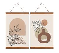 Roosea 2Pcs Magnetic Poster Hanger Frame, A4 Poster Hanger, Light Wood Frame Hanger for Canvas Art, Photos and Prints, 21cm