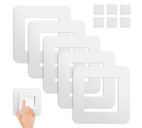 Roosea 5 Pcs Light Switch Surround with 30 Pcs Double-Sided Adhesive Tapes, Stick on Light Switch Surround, White Light Switches Sticker, 3.38 inches Acrylic Single Light Switches Cover Plates
