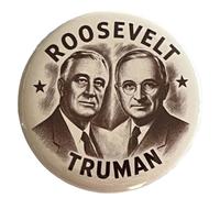 Roosevelt Truman Jugate 1944 Campaign Button Pinback 1.25 Inch Diameter Reproduction Harry FDR Franklin