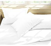 Roosnam&Aifar Smooth&Soft PolyCotton Housewife Pillowcases Pair 2 Pack of Standard Pillow cases 50x75 cm, Soft Breathable Wrinkle and Fade Resistant (Standard Pillowcases) (White)