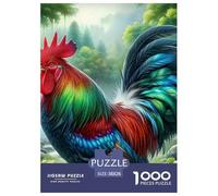 Rooster 1000 Piece Cute Little Chicken Jigsaw Puzzles Handwork Challenging Adults Age 12 Years Up - Challenge Edition for Home Decor Gifts 38x26cm/1000pcs