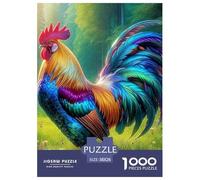 Rooster 1000 Piece Cute Little Chicken Jigsaw Puzzles Handwork Puzzle Educational Challenge for Challenging Family Activity Games Colorful for Home Decor Gifts 38x26cm/1000pcs