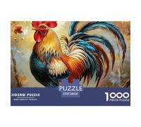 Rooster 1000 Piece Jigsaw Puzzle - For Adults - Colorful Rooster Includes Whimsies, Premium Quality, DIY Wall Decor, 'What Happens Next' 38x26cm/1000pcs