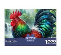Rooster 1000 Piece Jigsaw Puzzle for Adults - Colorful Rooster Includes Whimsies, Rewarding, Family Activity, DIY Wall Decor 38x26cm/1000pcs