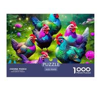 Rooster 1000 Piece Jigsaw Puzzle for Adults - Colorful RoosterIncludes Whimsies, Premium Quality, Gift, DIY Wall Decor, 'What Happens Next' 70x50cm/1000pcs