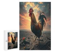 Rooster 1000Pc Jigsaw Puzzles Adults Children Paisaje Edificio Jigsaws Post-Exam Relaxation Challenging Design Great Gift Students Stress Reliever 1000 PCS
