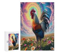 Rooster 1000Pc Jigsaw Puzzles Adults Children Paisaje Edificio Jigsaws Post-Retirement Leisure Challenging Puzzle Great Gift Seniors Stress Reliever 300 PCS