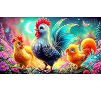 rooster 1000Pc Jigsaw Puzzles for Adults and Kids Age 12 Years + Impossible Hard Difficult Great Gift Idea 38x52cm/1000pcs