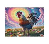 Rooster 500 Piece Jigsaw Puzzle for Adults Paisaje Edificio Rainy Day Activity Mindful Relaxation Precision Cut Pieces Unique Gift Wall Art Decor 500 PCS