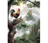 Rooster Ancient Pine 500 Piece Jigsaw Puzzles for Adults, Fun jigsaw puzzles 500 pieces, Challenging Puzzle Perfect for Game Nights, Finished Puzzle Size is 52x38cm