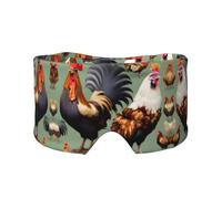 Rooster and Chicken Adjustable Sleep Eye mask and Earmuffs, Unisex Side Sleeping Headband (26.8 * 4.3 inches), Indoor and Outdoor Travel Yoga Comfort Cover,