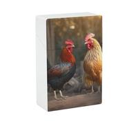 Rooster and Chicken Cigarette Case 85mm King Size, Crushproof Plastic Cigarette Box Holder for Men Women Cigar Protective Cover Waterproof Cigarettes Holder 20 Capacity