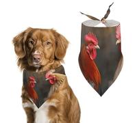 Rooster and Chicken Dog Bandanas for Feeding Grooming, Triangle Pet Bibs Washable Pets Scarf for Cats & Dogs