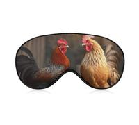 Rooster and Chicken Eye Mask for Women & Men, Breathable & Adjustable Eye Cover, Ultra Soft Sleep Mask, Lightweight Travel Blindfold for Airplane, Nap, Night Sleeping