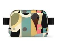 Rooster and Chicken Fanny Pack Crossbody Waist Bag Pack Waterproof Mini Belt Bag Bum Hip Bag for Men Women, Mid-century Modern Art Cat, One Size