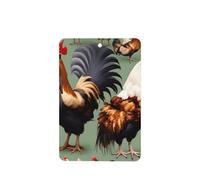 Rooster And Chicken Pattern Car Air Fresheners 4 Pcs Rectangle Hanging Aromatherapy Tablets Scented Fresheners For Bedroom Bathroom