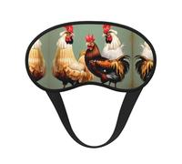Rooster and Chicken Print Print Blackout Sleep Mask, with Adjustable Strap for Travel, Night Work, Nap, Office
