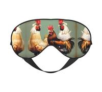 Rooster and Chicken Print Print Soft Eye Mask/Sleep Eye Mask/Blackout Eye Mask, Suitable for Travel/Office/Yoga/Nap