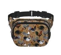 Rooster and Chicken Print Print Stylish and Practical Waist Bag,Adjustable,Perfect for Travel,and Outdoor Activities