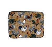 Rooster And Chicken Print Printed Laptop Sleeve Case 15 Inch - Protective Laptop Cover Bag Shockproof Notebook Computer Bag For Men And Women