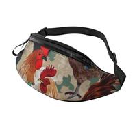 Rooster and Chicken Print Printed Personalized Waist Bag, Lightweight and Versatile Crossbody Bag for Everyday and Outdoor Adventures