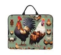 Rooster and Chicken Printed Laptop Sleeve 16.5 * 12.2", Business and Casual Dual use, Suitable for Some laptops