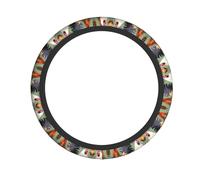 Rooster and Chicken Steering Wheel Cover, 15 Inch Universal Protective Cover, Soft Breathable Durable Full Surround Sports Car Accessories