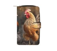 Rooster And Chicken Wallet Multifunctional Wallets for Men Compact Wallet Purse Passport Bag
