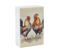 Rooster and Hen Cigarette Case Portable Novelty Cigarette Packing Box Crush Proof Waterproof Cigarette Box Novelty Gifts for Friend