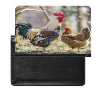 Rooster And Hen Passport Holder with Card Slots Portable Passport Cover Compact Waterproof Passports Protector