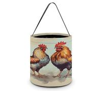 Rooster And Hen Printing Candy Basket Halloween Trick Or Treat Bags Gift Bucket For Halloween Party Or Daily Supplies, Style, One Size